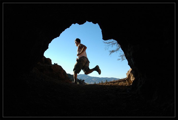 trail running from cave