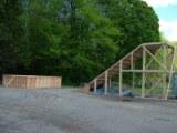 This is the new foam pit being built at 45 North Camps in Stowe, VT