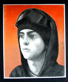 Portrait in charcoal and chalk