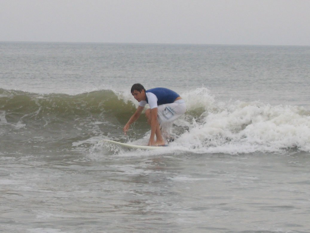 me surfing on our first day of vacation.