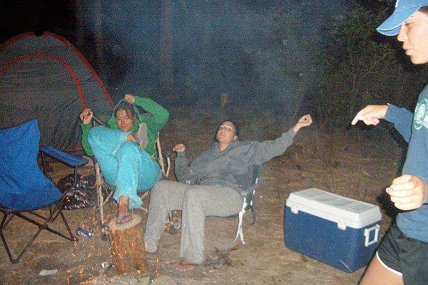 me, fran and monica,...rockin out while camping