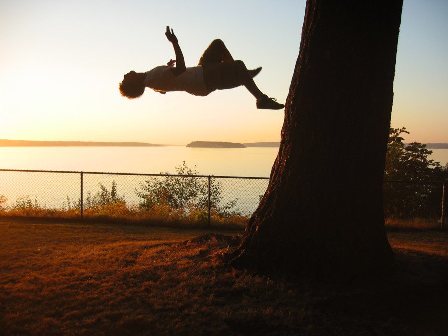 Backfilp Off Tree Sunset