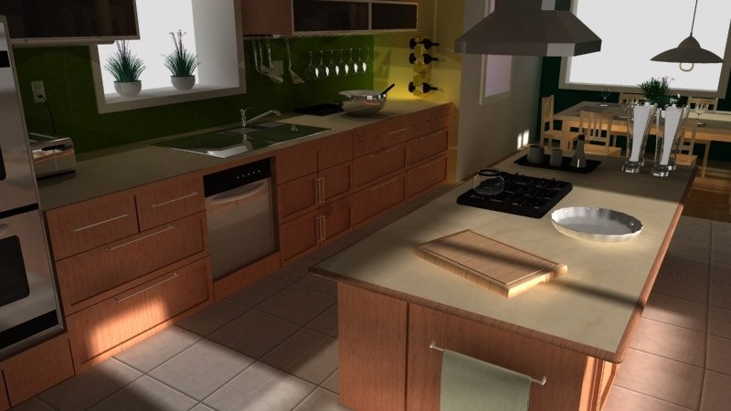 3d interior visualization. kitchen from ikea magazine