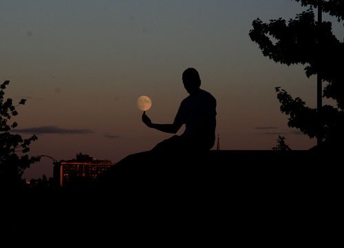 Man and the moon