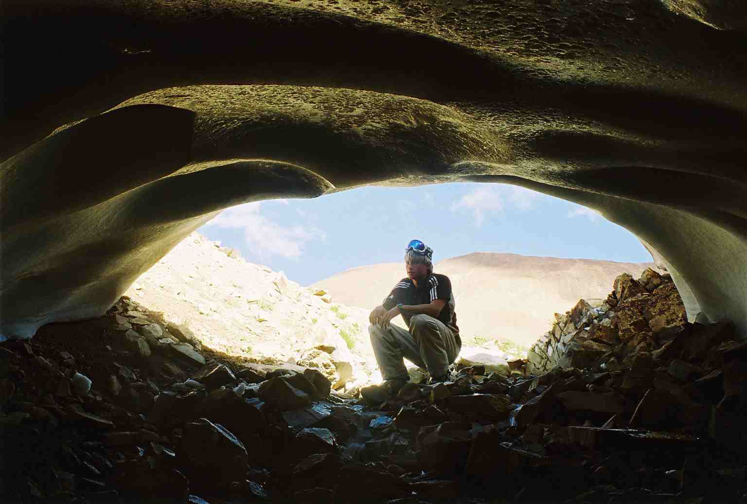 From inside the glacier