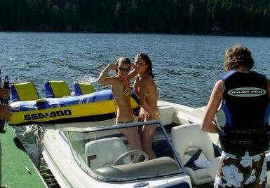 Me and Allison this summer in the boat