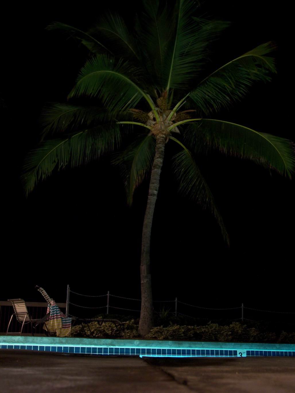 Long shutter at night by the pool