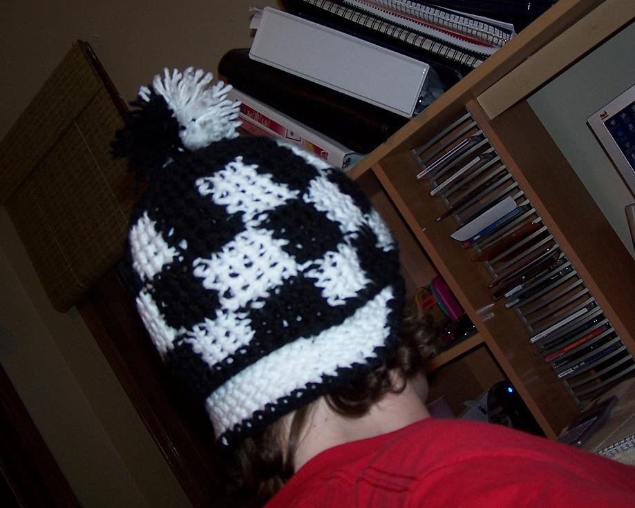 wierd checkered hat