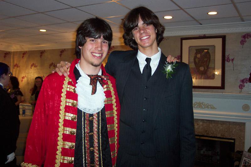 My friend (prom king who went as a pirate) and me