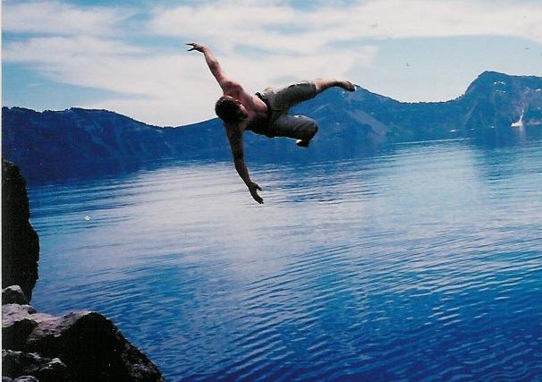 Jumping into Crater Lake