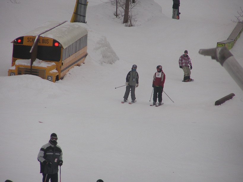 Sick bus rail and down flat box in background