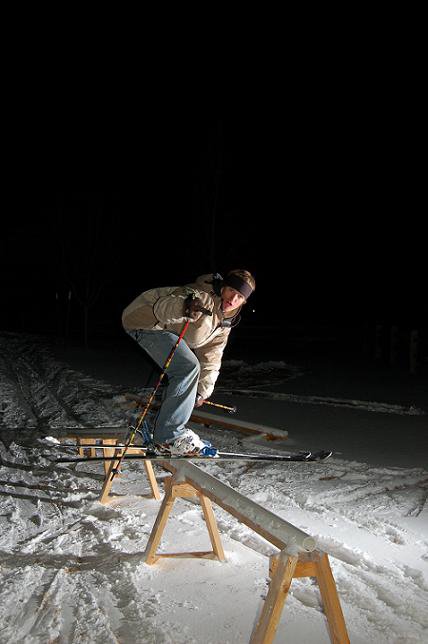 my backyard rail at night