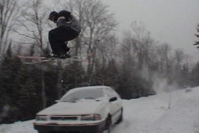 me jumping over car