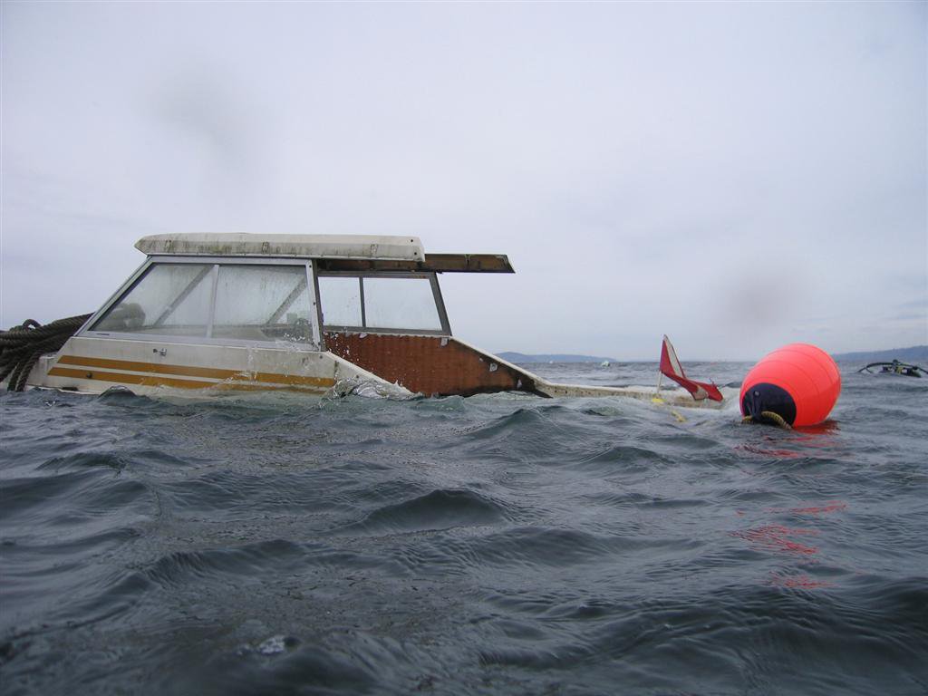 Boat filling with water