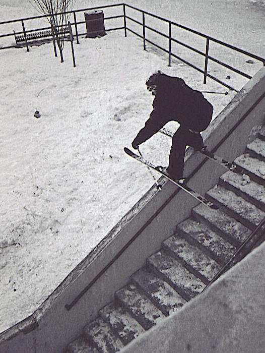 skiing a ledge