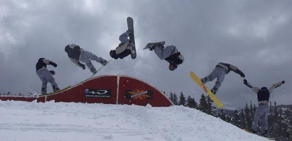 snowboarder flip out