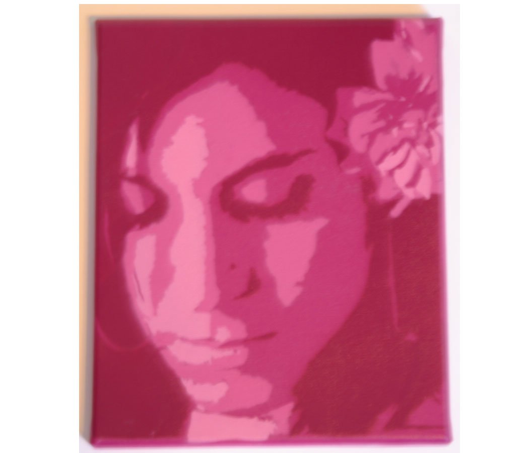 same stencil on canvas