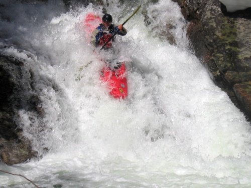 kayaking small waterfall