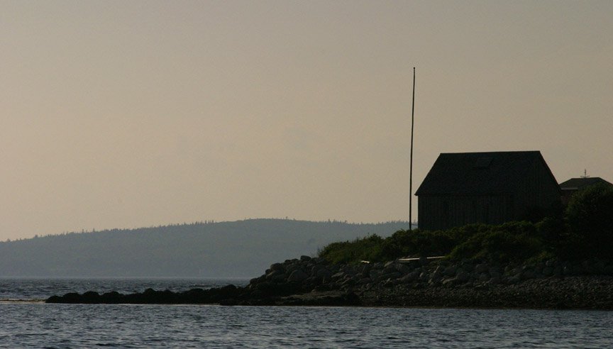 House on a point at dusk