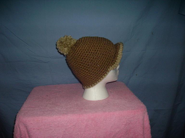 Brown on brown visor beanie