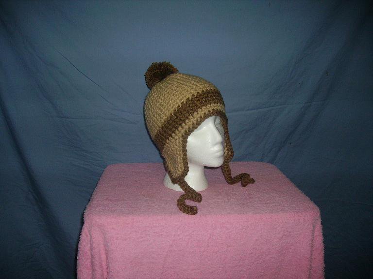 Brown on Brown earflap beanie