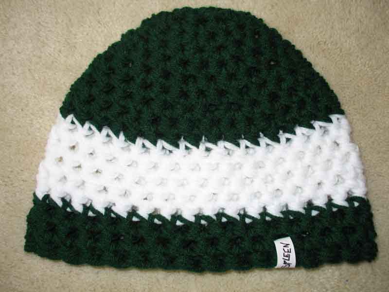 Green/white hat for someone