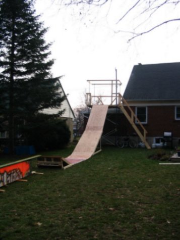 Drop and rail In Backyard