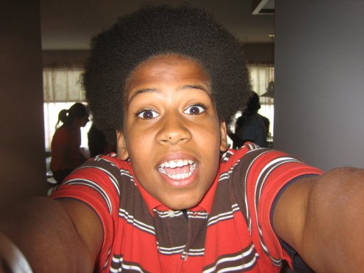 My afro at half height in grade 8