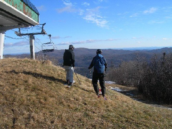 Bout to drop in at Mt. No-Snow