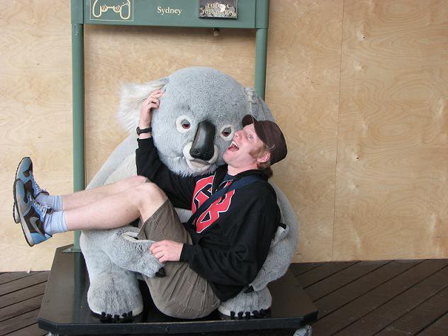 Dave in a koala hug