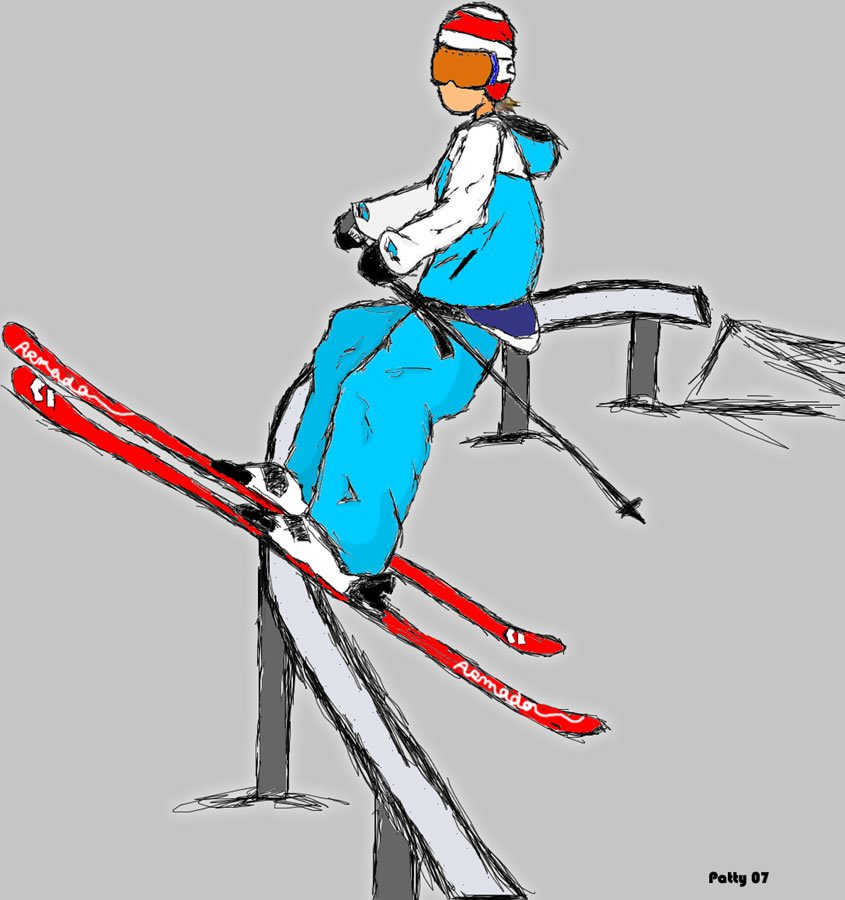 Skier on the rail