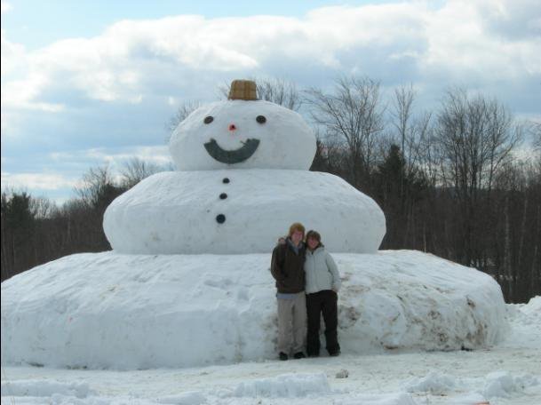 Gilly and I in front of snowman