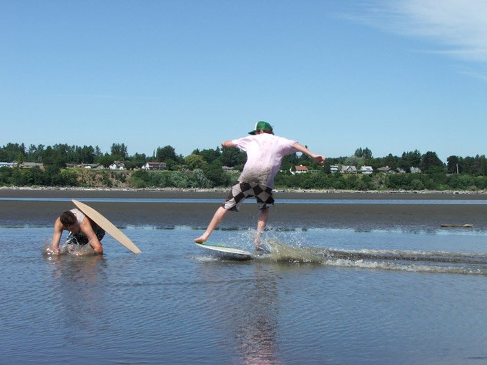 Young steezy sucks at skimboarding