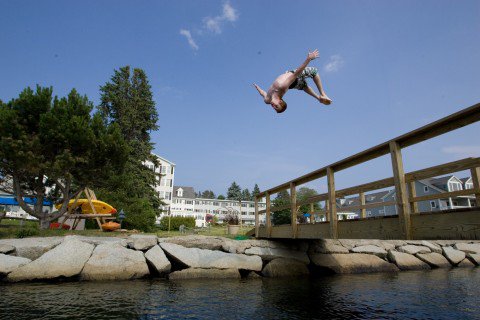 Backflip off dock