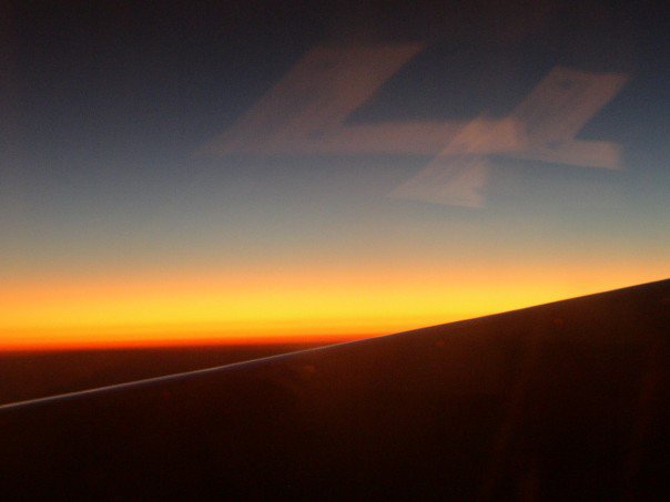 Sunset from airplane