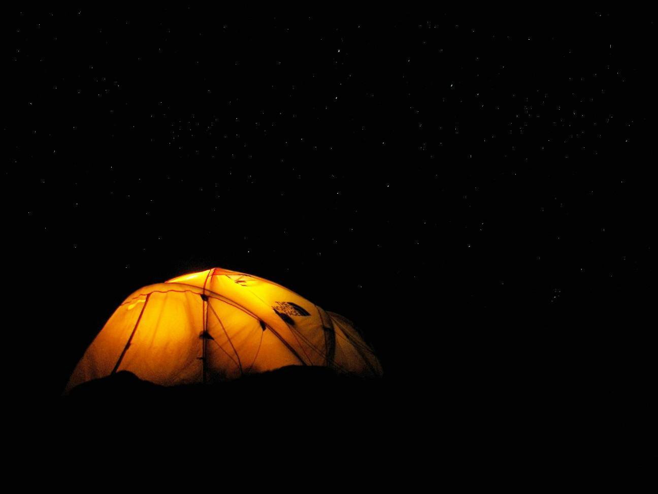 Tent and the brilliant night sky