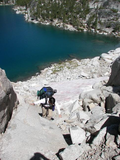 Scrambling up to the Upper basin