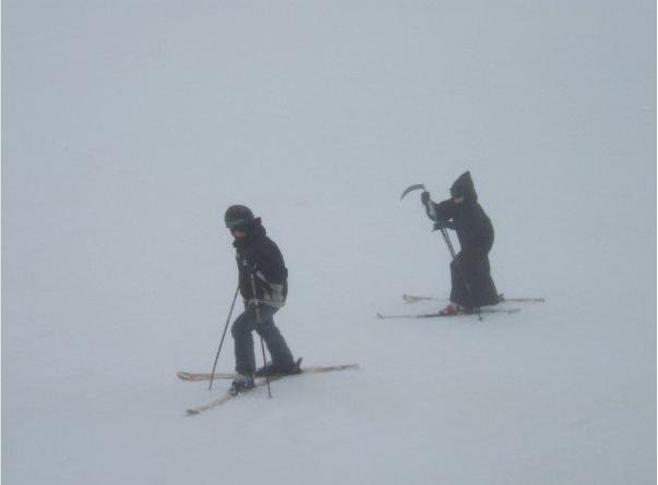 Skiing with the reaper