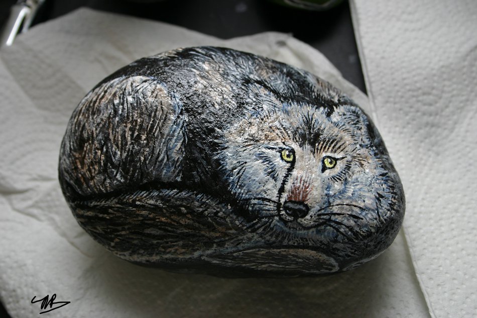 I turned a rock into a wolf.