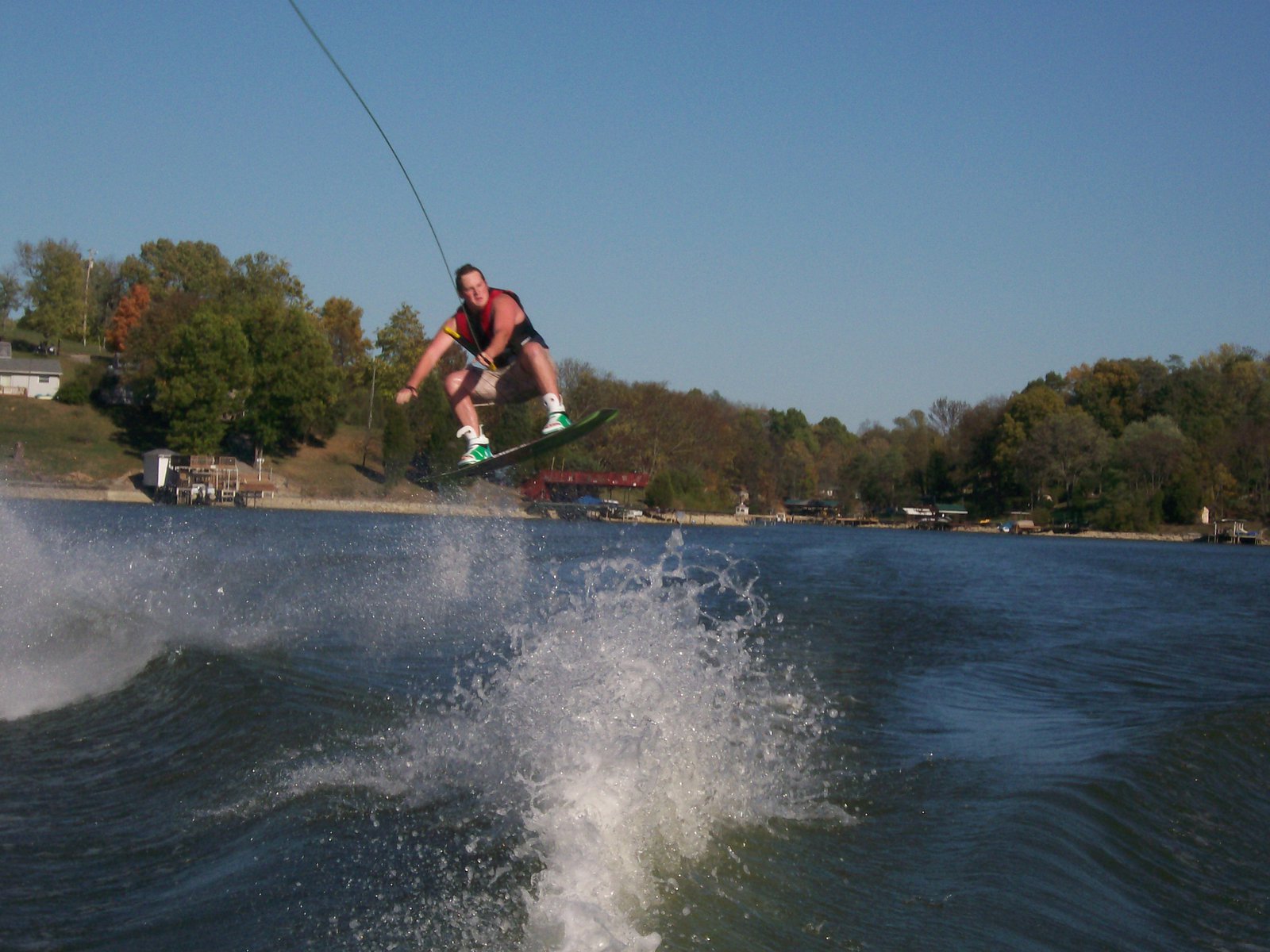 Wakeboarding heelside