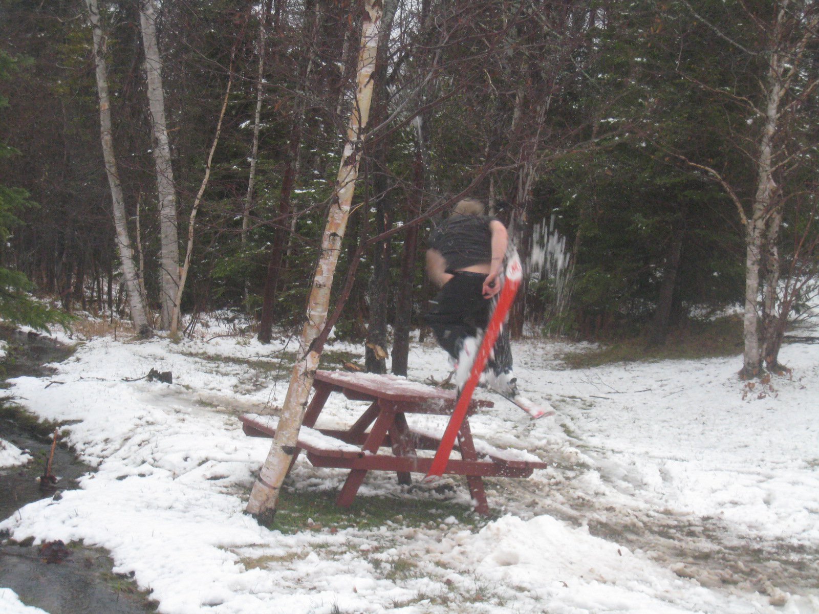 Me getting owned by a picnic table