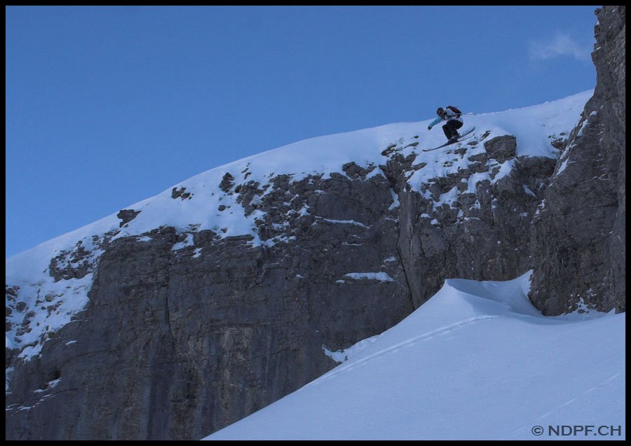 Hucking a cliff