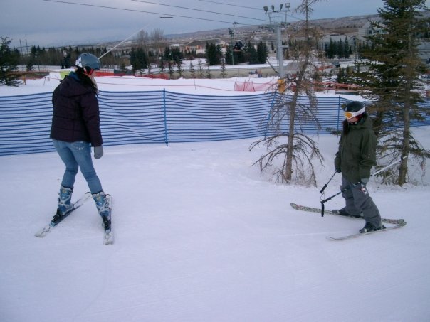 Teaching Susan to ski