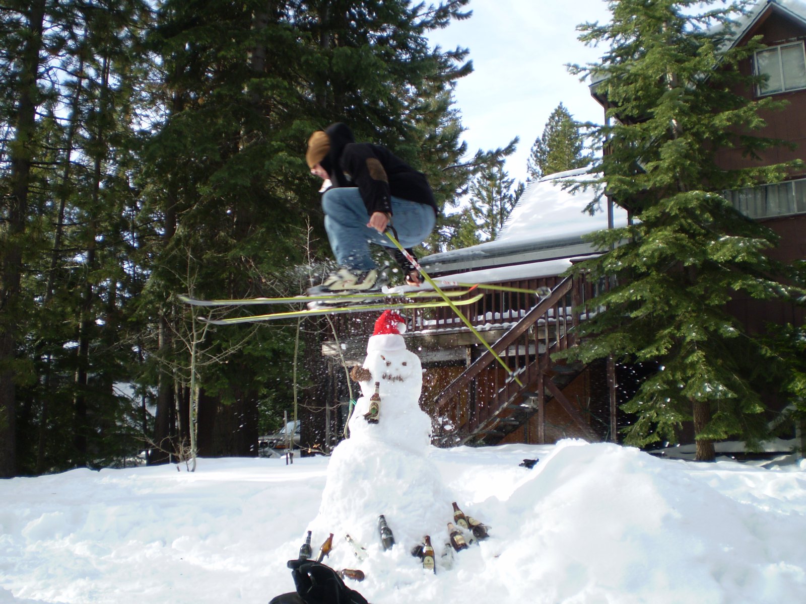 Jumping the druken snowman