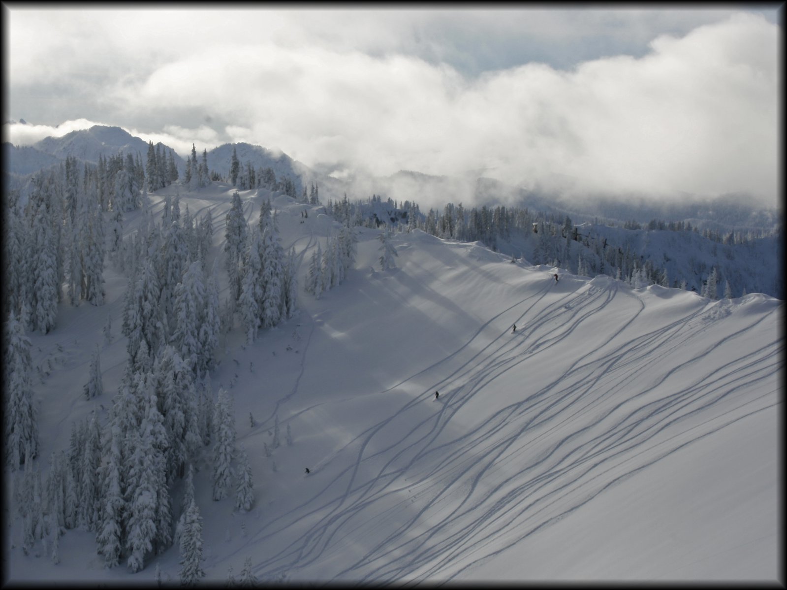 Skiers Descending