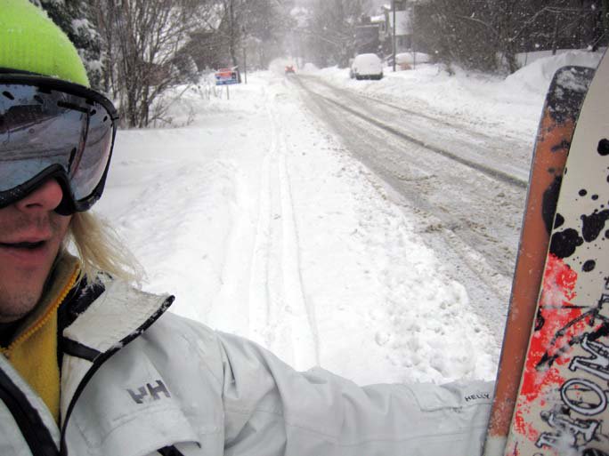 Me, the skis and the tracks