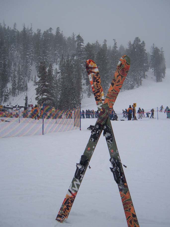 Skis loving the snow