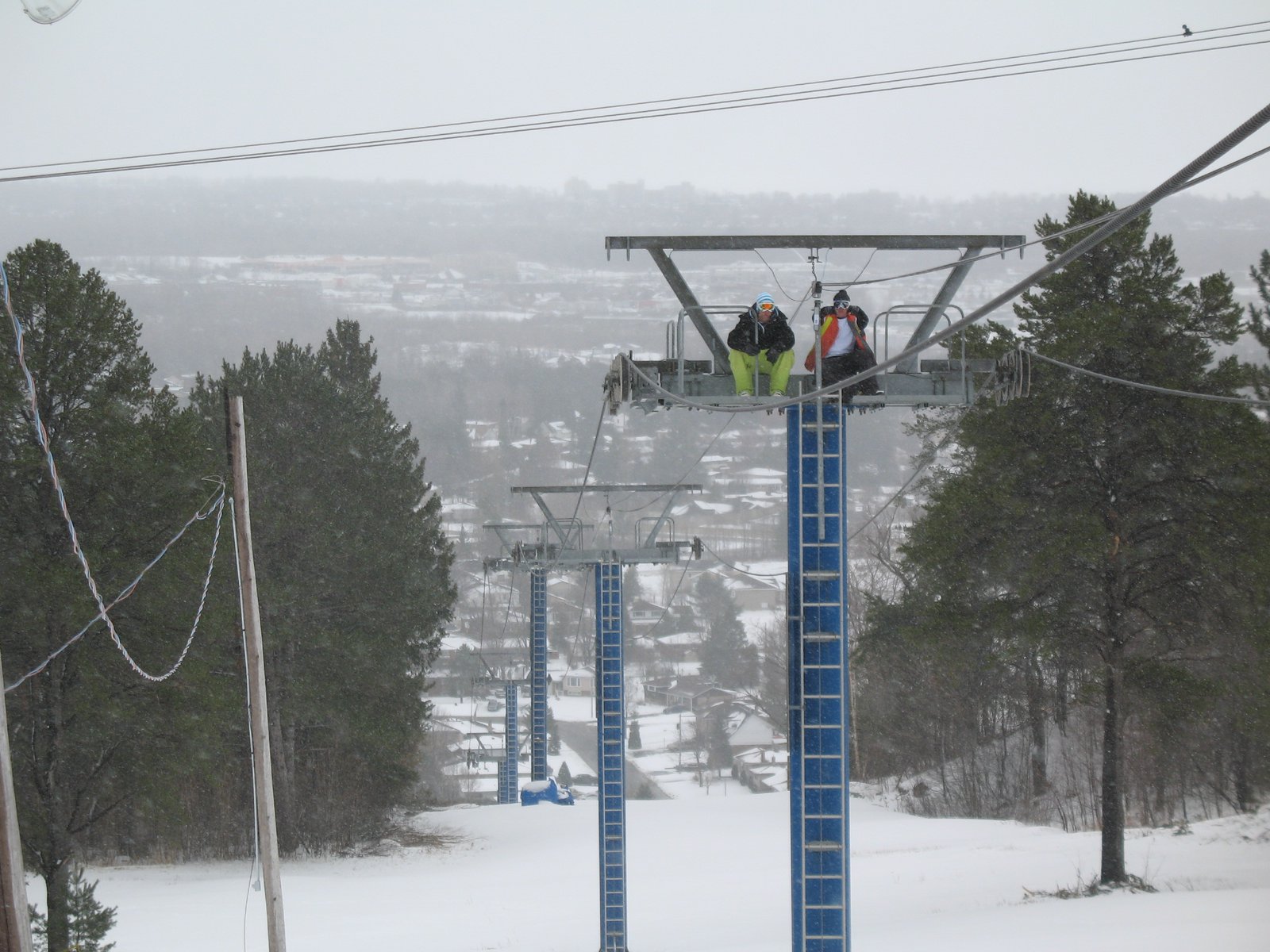 On the lift tower