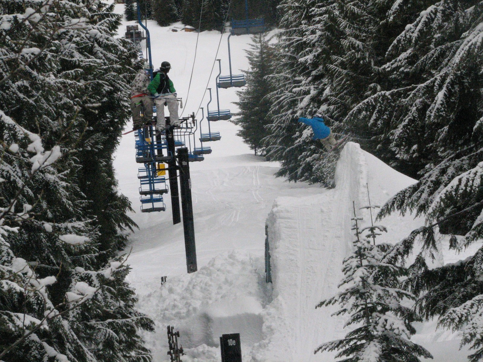 Lift shack jump at skibowl