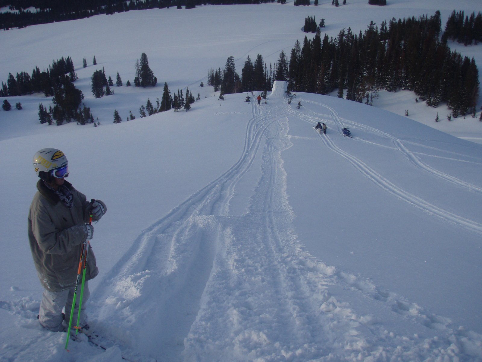 About to drop in for the hunting yeti jump in cooke city